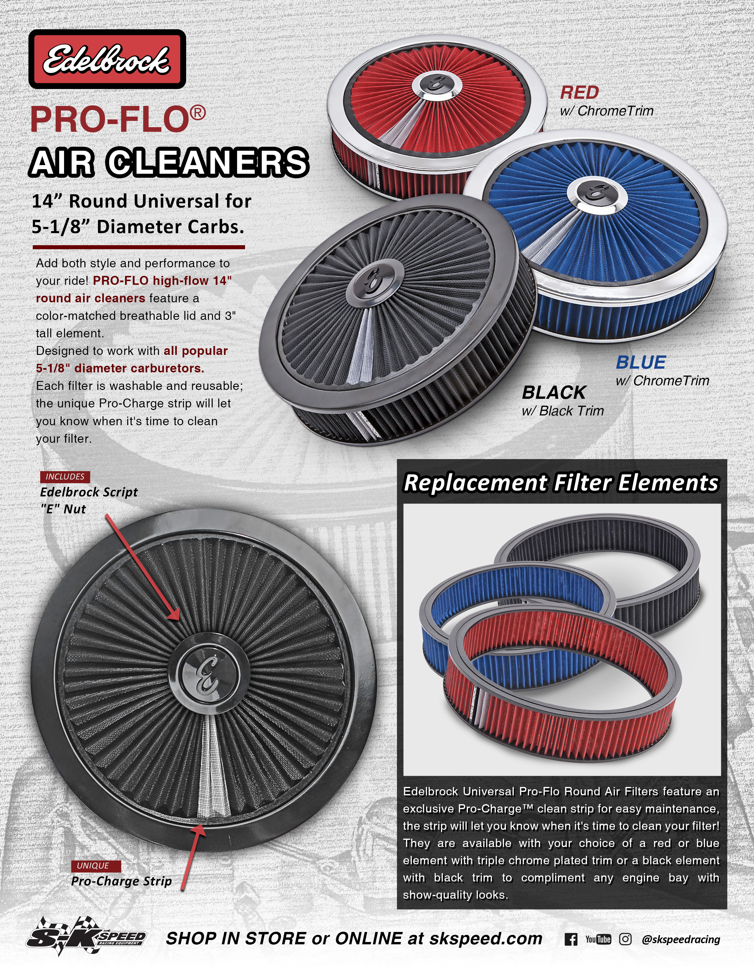 RU-5040 K&N Universal Clamp-On Air Filter